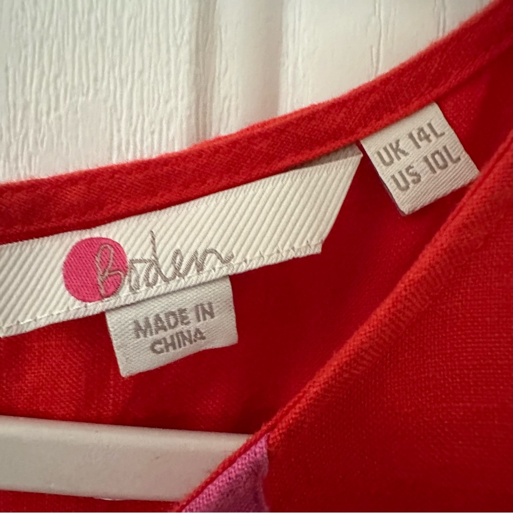 Boden New British Tilly Linen Dress Red Pop
10 Long - Picture 6 of 9